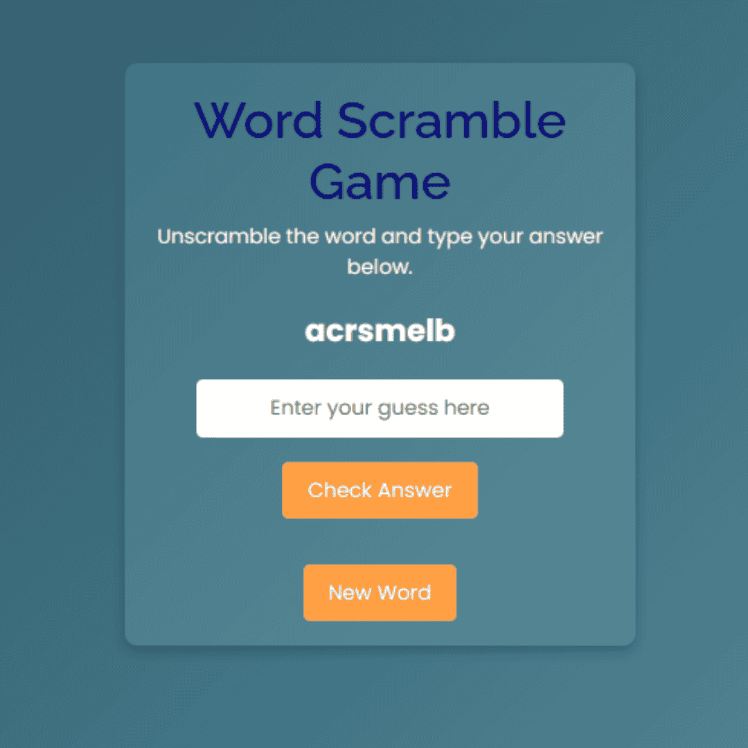 word scramble game - thinkofgames